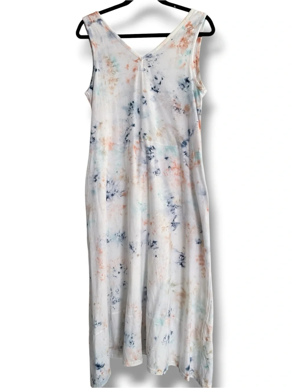 Pact Blue Ice Dye Vintage Tie-Dye Midi Dress Size Medium - Picture 4 of 9